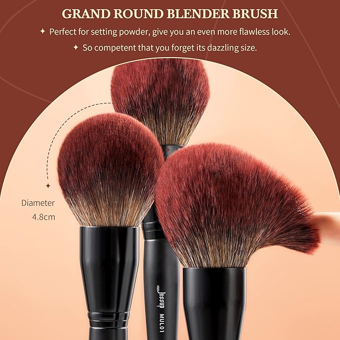 Jessup Full Makeup Brushes Set 13pcs, Professional Vegan Foundation Powder Contour Blush Highlight Eyeshadow Blending Concealer Spoolie EyeLiner Brush, Phantom Black T300-Velvo Beauty