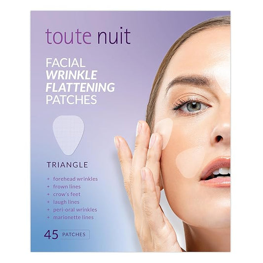 Toute Nuit Wrinkle Patches – Triangle – Face Tape for Forehead, Eyes & Lips – Hypoallergenic Anti Wrinkle Patches – 45 Count, Made in USA-Velvo Beauty