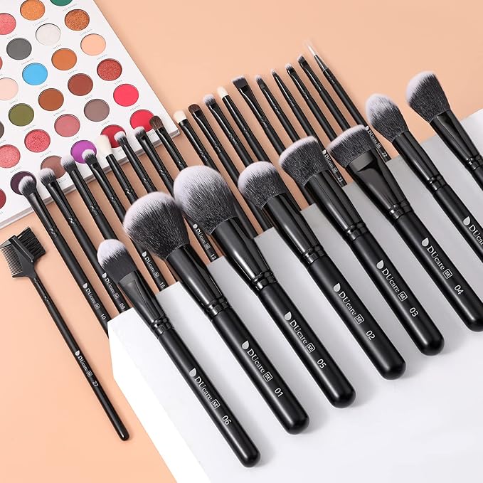 DUcare Professional Makeup Brushes Set 27Pcs Makeup Brush Set Premium Synthetic Kabuki Foundation Blending Face Powder Blush Concealers Eye Shadows Brushes-Velvo Beauty