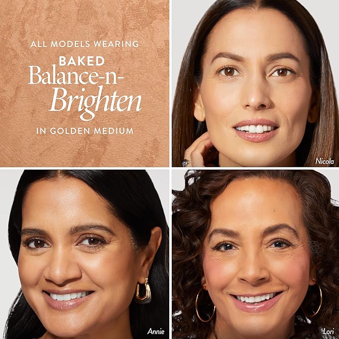 LAURA GELLER NEW YORK Award-Winning Baked Balance-n-Brighten Color Correcting Powder Foundation - Golden Medium - Buildable Light to Medium Coverage - Demi-Matte Natural Finish-Velvo Beauty
