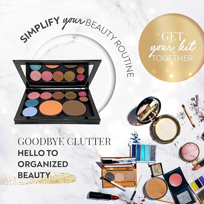 Junior Magnetic Makeup Palette, Empty Magnetic Palette, Universal Magnet makeup palette for Eyeshadows, Powders, Customizable Beauty Organizer with Mirror-Velvo Beauty