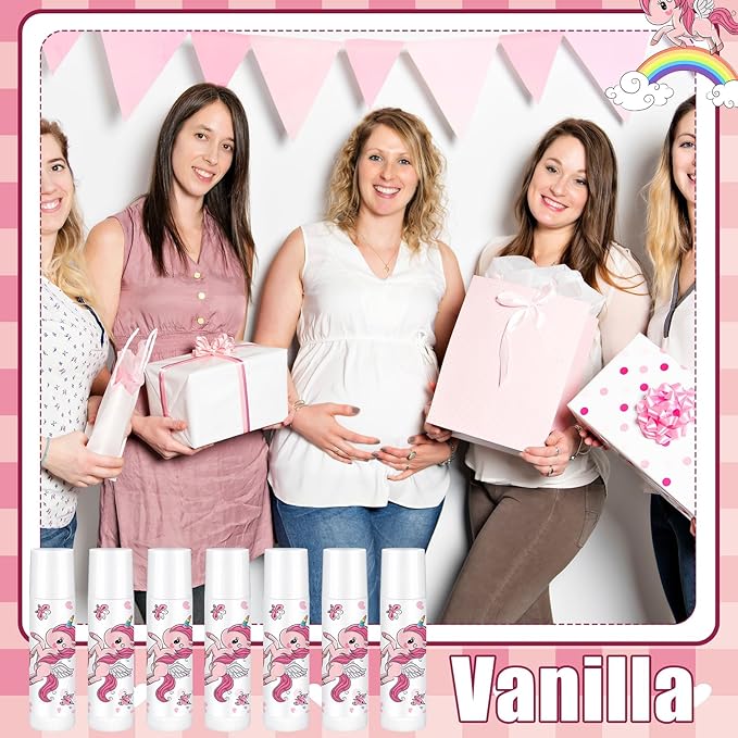 Loopeer 50 Pcs Lip Balm Gift Set Baby Shower Party Favors Natural Ingredients Beeswax lipsticks Gender Reveal Favors Gift Chapped Lips Care Products for Baby Kids Men Women and Children (Unicorn)-Velvo Beauty