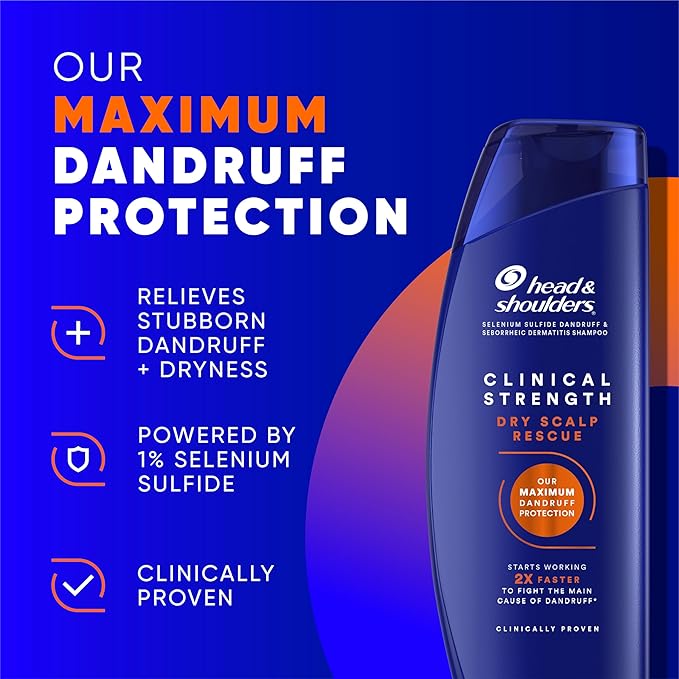 Head & Shoulders Clinical Dandruff Defense + Dry Scalp Rescue Shampoo 13.5 oz Twin Pack-Velvo Beauty