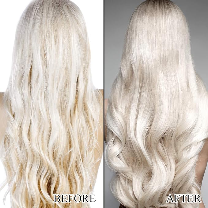 L LUSETA Color Brightening Purple Shampoo and Conditioner Set for Blonde and Gray Hair, Infused with Cocos Nucifera Oil to Help Nourish, Moisturize and Condition Hair, 2x33.8oz-Velvo Beauty