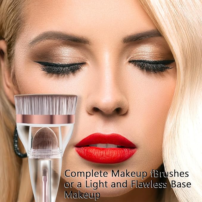Makeup Brushes, Daubigny Perfect 3IN1 Makeup Brush for Face Blush Liquid Powder Foundation Brush for Blending Liquid, Cream or Flawless Powder Cosmetics with Great Gift Case-Velvo Beauty