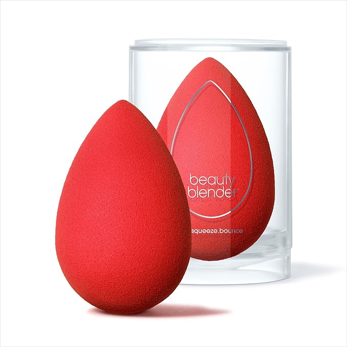 Beautyblender® | Ruby Beauty Blender Makeup Sponge, Super-Soft Foam Easily Blends Foundations, Powders & Creams, Made in USA, Reusable, Washable, Streak Free Application, Vegan, Cruelty Free-Velvo Beauty