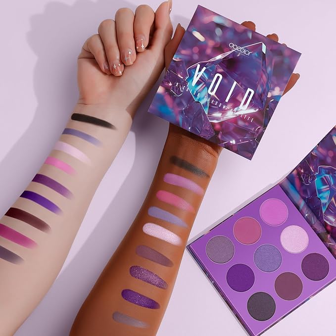 docolor Eyeshadow 9 Colors Purple Eyeshadow Palette High Pigmented Blendable Matte & Glitter Shimmer Finishes, Long Lasting Mauve Eye Makeup for Christmas Party Music Festivals-Velvo Beauty