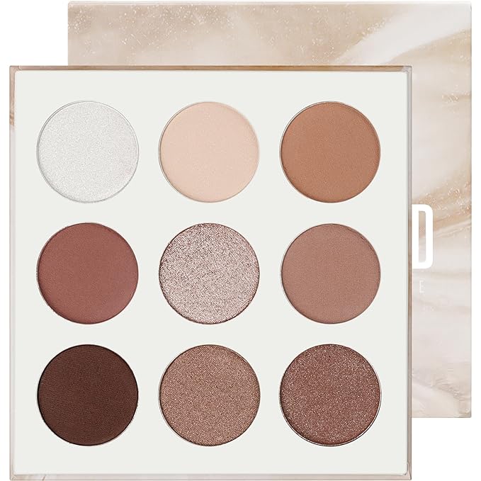 docolor Neutral Eyeshadow Palette 9 Colors Nude Brown Eyeshadow Palette Eye Shadow Palette Makeup Palettes with Velvety and Silky Finishes Highly Pigmented Mattes Shimmers Glitter Eye Makeup Palettes-Velvo Beauty