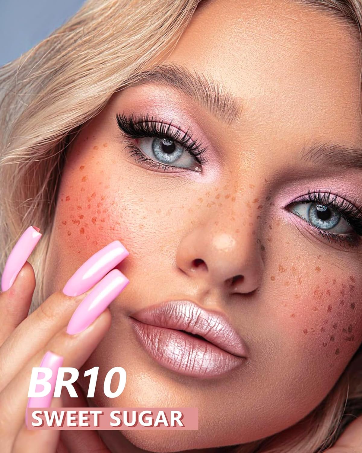 MAKI YIKA Metallic Pink Lipstick for Women Nude Lipsticks Long Lasting Shine Glitter Lipstick No Smudge No Transfer Liquid Lip Gloss (BR010 Sweet Sugar)-Velvo Beauty