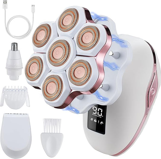 Women's Electric Razors for Women Legs Pubic Facial Hair Removal 3 in 1 Womens Electric Shaver for Women,Bikini Trimmer for Lady,Magnetic Head Shaver for Men,Waterproof-Velvo Beauty