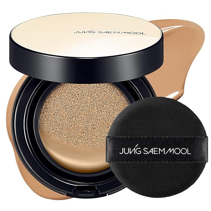 JUNG SAEM MOOL Essential Skin Nuder Cushion 26W Oat 0.49 Fl Oz, No Refill, Natural Radiant Finish Cushion Foundation with Buildable Coverage, Lightweight Texture, Korean Foundation Makeup-Velvo Beauty