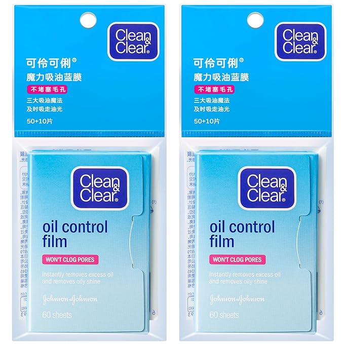 Oil Blotting Sheets From China Replacment for Clean&Clear Oil Absorbing Sheets,2 Pack(total 120sheets) Oil Control Film for Face,High-performance Handy Face Blotting Paper for Oily Skin-Velvo Beauty
