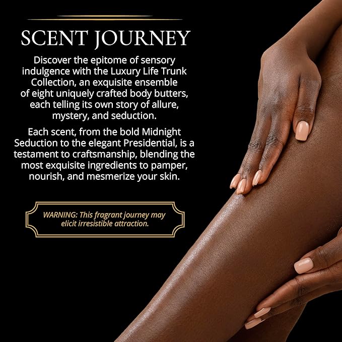 LUXURY LIFE BUTTER - Scented, Luxurious Body Butter With All-Natural Hyaluronic Acid For Soft, Hydrated Skin - For Men & Women - Suitable For All Skin Types - Luxury Life Trunk Collection 240 oz.-Velvo Beauty