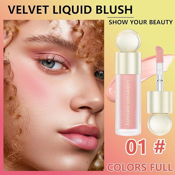 Liquid Blush,Natural Soft Cream Face Blush Matte Cheek Tint,Lightweight,Moisturizing,Waterproof,Long Lasting Face Blush Stick(1#)-Velvo Beauty