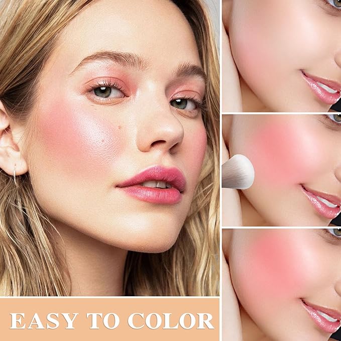 2 Colors Blush Stick,Multi-Use Cream Blush,Waterproofing Highly Pigmented Makeup Stick,Moisturizing Makeup Cream Set A4-Velvo Beauty
