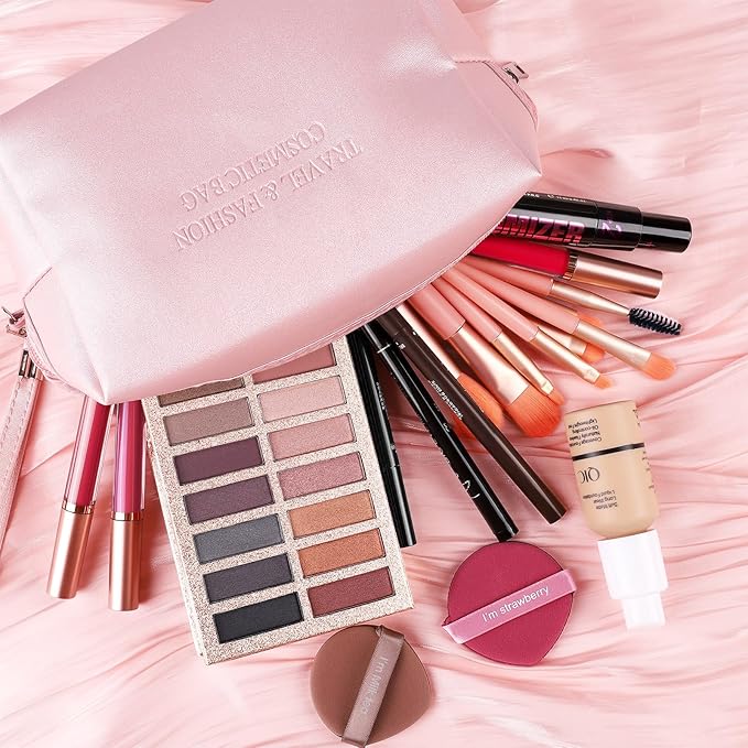 Makeup Kit Sets for Teens Women Full Kit with Bag,All in One Make-Up Gift Set Including 20 Colors Neutral Eyeshadow Palette,Lip Glosses,Eyeliner,Mascara,Eyebrow Pencil,Foundation,Brushes & More Kits-Velvo Beauty