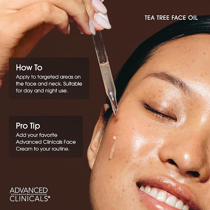 Advanced Clinicals Tea Tree Oil For Face + Vitamin C Serum + Exfoliating 10% Glycolic Acid + Lactic Acid Serum 3PC Skincare Set For Women & Men | Anti Aging Serums To Brighten, Exfoliate, & Hydrate-Velvo Beauty