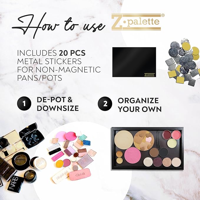 Junior Magnetic Makeup Palette, Empty Magnetic Palette, Universal Magnet makeup palette for Eyeshadows, Powders, Customizable Beauty Organizer with Mirror-Velvo Beauty