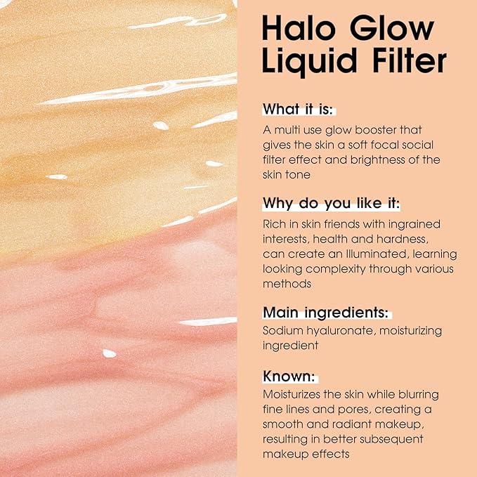 UCANBE Halo Glow Liquid Filter, Face Complexion Booster For Radiant Skin All Day Longwear, Soft-Focus Look Sodium Hyaluronate Vegan & Cruelty-Free - 0.91OZ Medium Tan-Velvo Beauty