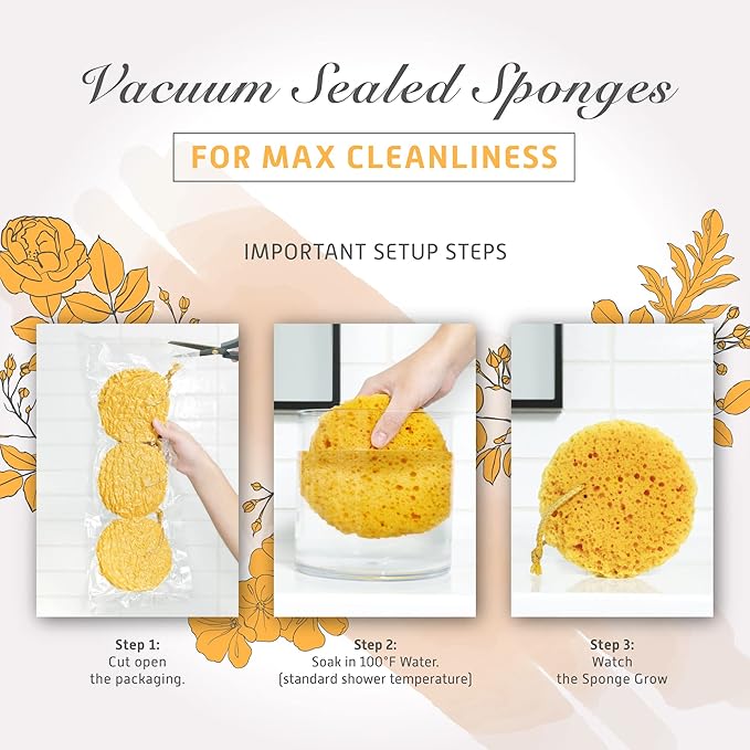Spongentle Deep Cleansing Body Loofah Sponge, Natural Colors, for Bath and Shower, Multiple Textures for Gentle and Deep Exfoliation, Generous and Rich Lather, (Pack of 3)-Velvo Beauty