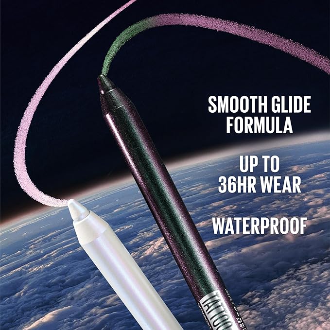 Maybelline Tattoo Studio Long-Lasting Sharpenable Eyeliner Pencil, Glide on Smooth Gel Pigments with 36 Hour Wear, Waterproof, Stardust Chrome, 1 Count-Velvo Beauty