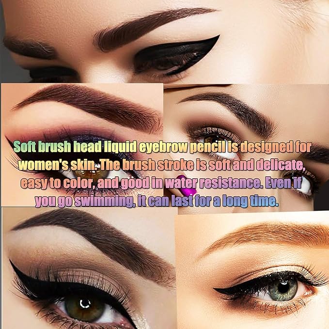 Liquid Eyebrow Pen, Waterproof Microblading Eyebrow Pencil with a Micro-Fork Tip Applicator, Creates Natural Looking Brows Effortlessly-Velvo Beauty