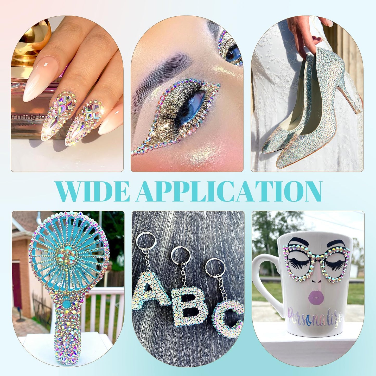 6100Pcs Jelly Resin Rhinestones for Crafting with 2Pcs 10ml B7000 Jewelry Glue, 1 Box Flatback Crystals Diamond (Clear AB) for Bedazzling Crafts DIY Nail Art Non Hotfix Gems for Clothing Shoes-Velvo Beauty