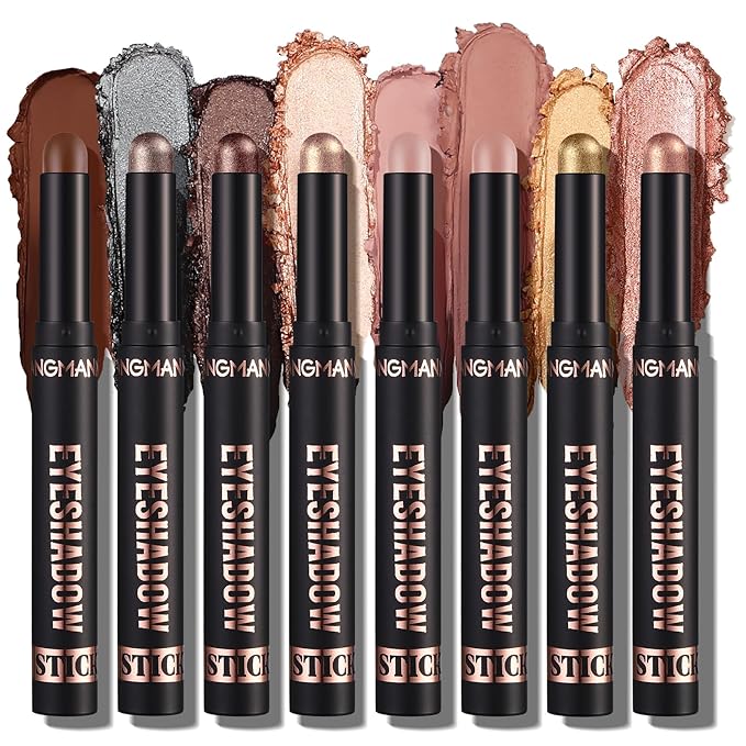 Jolilab Eyeshadow Stick Set, 8 Colors Matte Professional Bright-Colored Contouring and Highlight Eyeshadow Stick, Cream Waterproof Long Lasting High Pigmented Eye Shadow. (8, EYESHADOW B)-Velvo Beauty