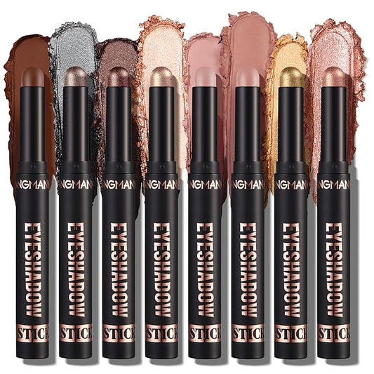 Jolilab Eyeshadow Stick Set, 8 Colors Matte Professional Bright-Colored Contouring and Highlight Eyeshadow Stick, Cream Waterproof Long Lasting High Pigmented Eye Shadow. (8, EYESHADOW B)-Velvo Beauty