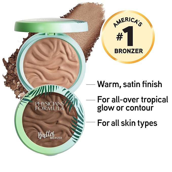 Physicians Formula Murumuru Butter Bronzer, Moisturizing, Nourishing Murumuru Butter for Silky Glow, Dermatologist Tested, Hypoallergenic, Vegan & Cruelty-Free - Sculpting Bronzer-Velvo Beauty