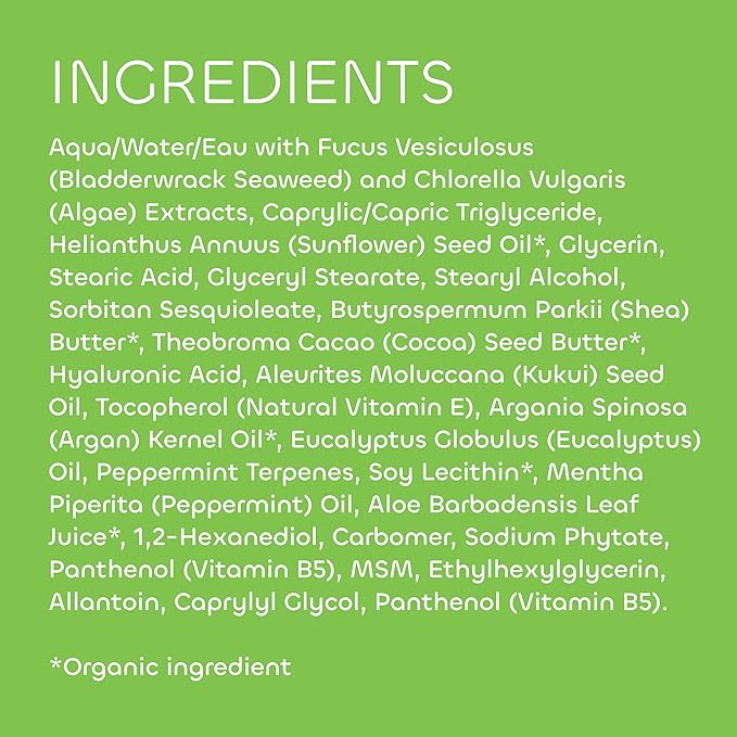 Seaweed Bath Co. Hydrate Body Cream, Eucalyptus Peppermint Scent, 6 Ounce, Nourishing Hand & Body Lotion Moisturizer for Dry Skin, with Sustainably Harvested Seaweed, Kukui Oil, Hyaluronic Acid-Velvo Beauty
