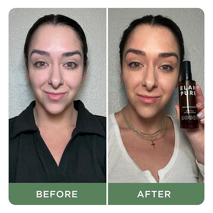Face Tanning Mist, Organic Ingredients, Sunless Self Tanner, Bronzing, Hydrating, Steak-Free, Long Lasting Glow-Velvo Beauty