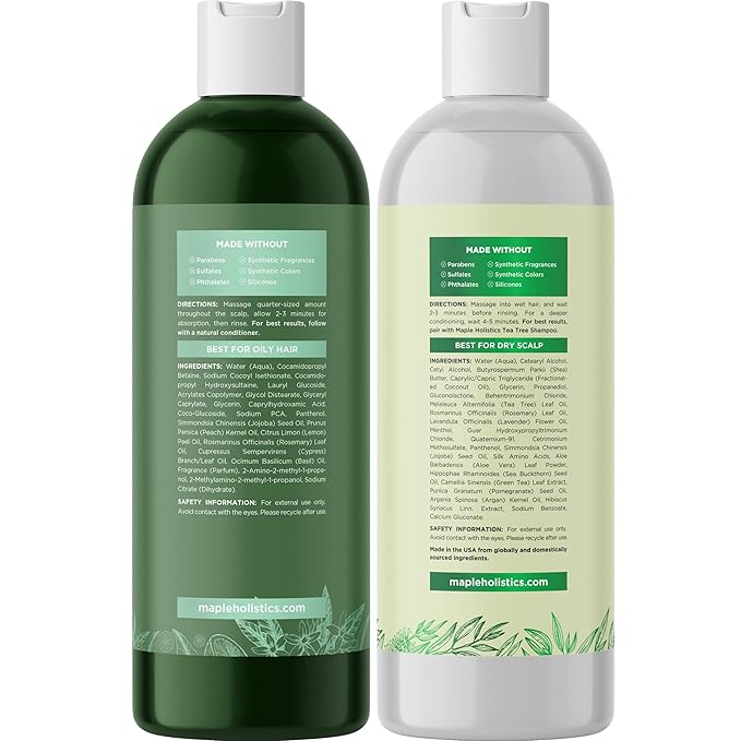 Shampoo and Conditioner for Oily Hair and Scalp - Sulfate and Paraben Free Shampoo and Conditioner Set for Oily Hair Care with Deep Cleansing Tea Tree Oil - Color Safe & Cruelty Free (8 Fl Oz)-Velvo Beauty