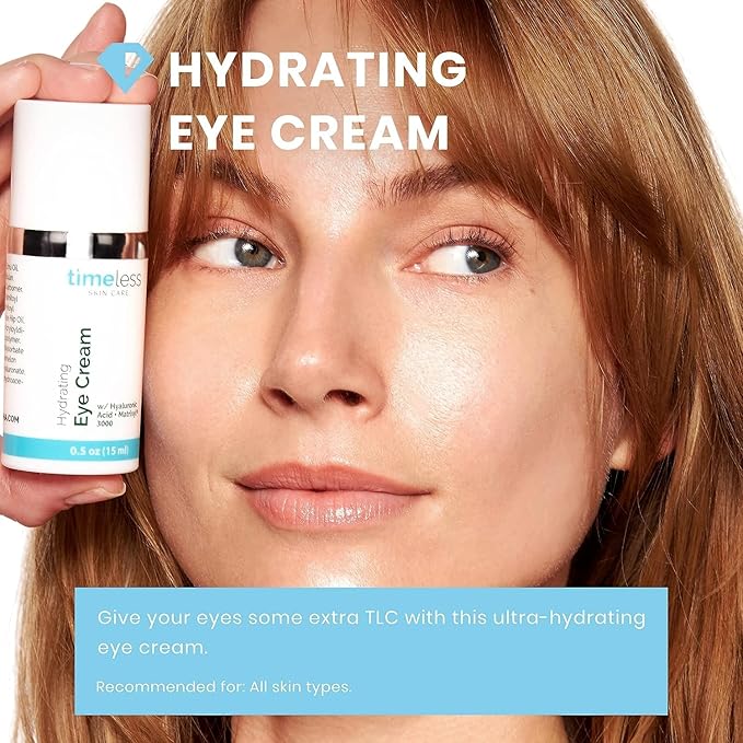 Timeless Skin Care Hydrating Eye Cream - Skin Care Cream for Eyes with Hyaluronic Acid - Hydrating Beauty Product for Personal Care - 0.5 oz (Pack of 2)-Velvo Beauty