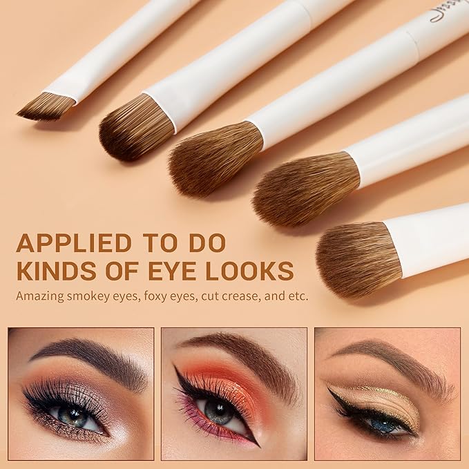 Jessup Makeup Brushes 14Pcs Makeup Brush Set Premium Synthetic Powder Foundation Contour Blush Concealer Eye Shadow Blending Liner Make Up Brush Kit Light Grey T329-Velvo Beauty