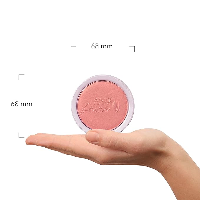 100% PURE Powder Blush (Fruit Pigmented), Mimosa, Soft Shimmery Finish, Nourishes Skin w/Rosehip Oil, Cocoa Butter, Natural Makeup (Light Coral) - 1.81 oz-Velvo Beauty