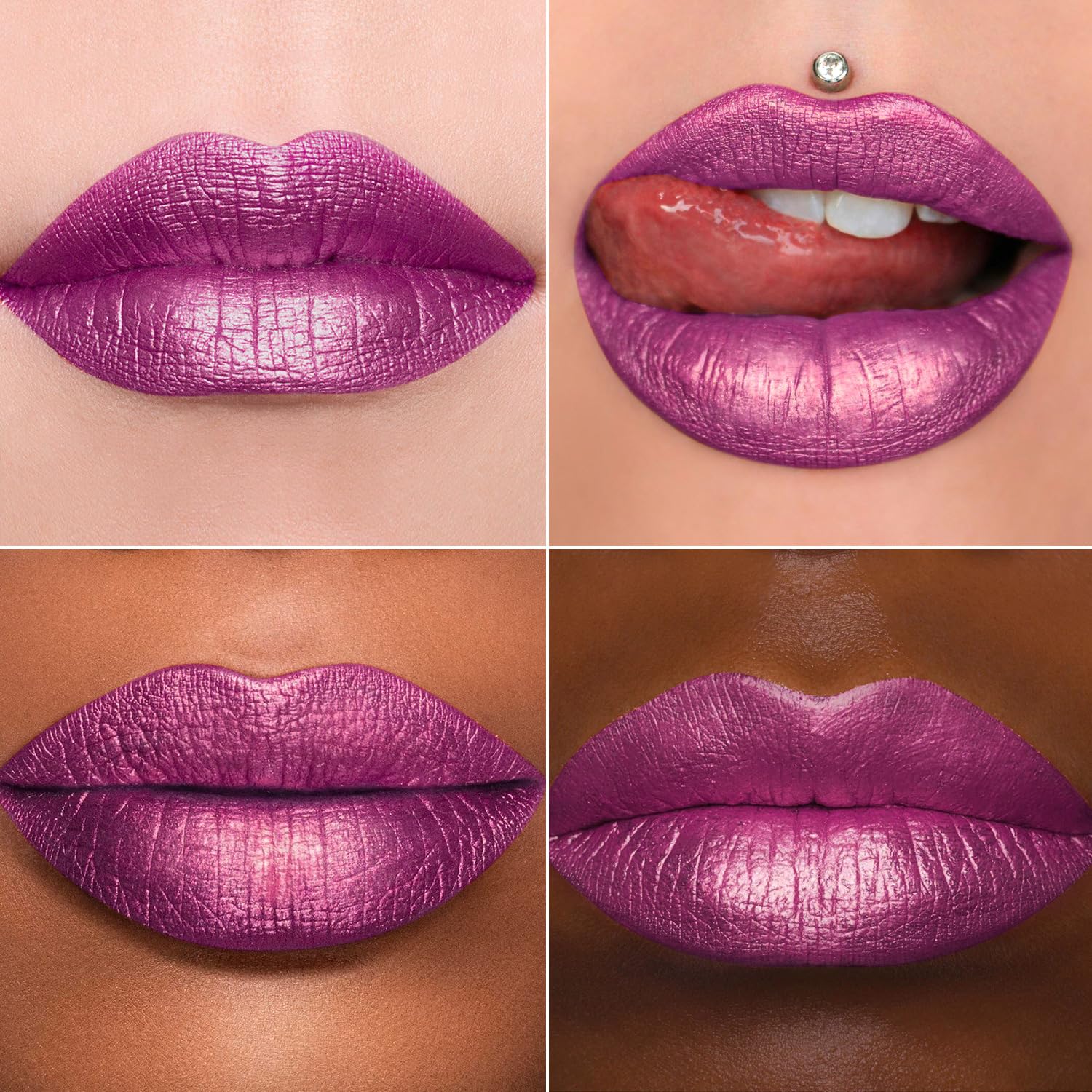 MAKI YIKA Purple Lipstick for Women Metallic Lipsticks Glitter Long Lasting Lipstick No Smudge No Transfer Liquid Pink Lip Gloss (BR07 Promise Me)-Velvo Beauty