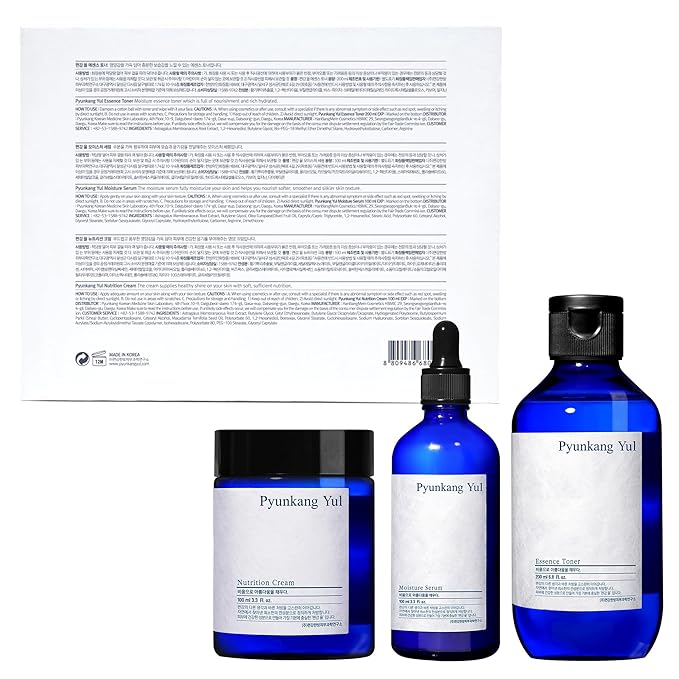 Pyunkang Yul PKY Basic Line Skincare Gift Set, Holiday Essentials for Moisturizing & Nourishing, Toner, Serum & Face Cream, Ideal for Gifting (3-Item Set)-Velvo Beauty