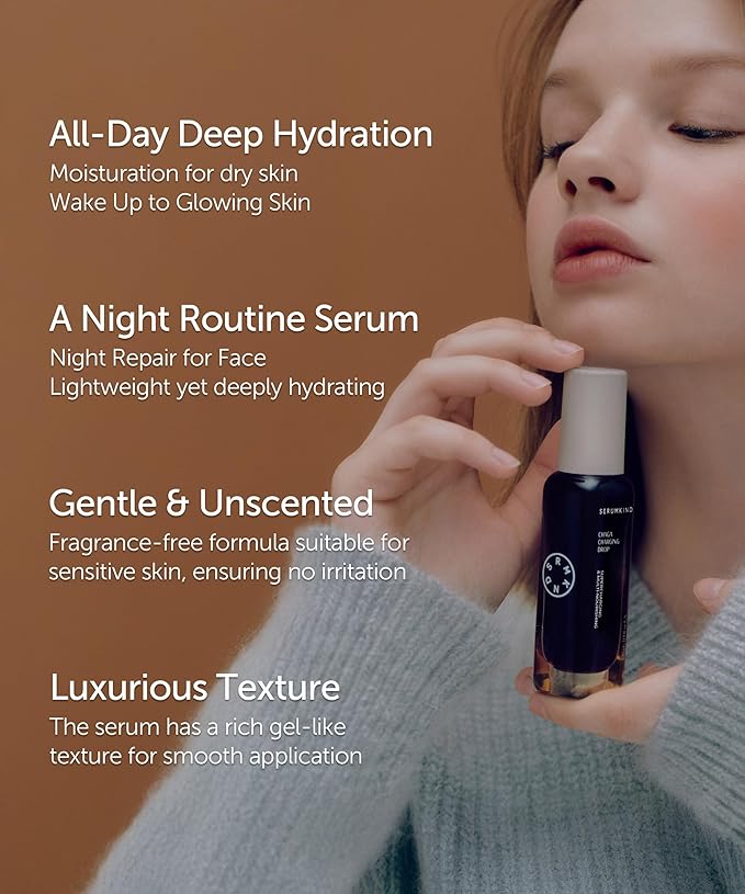 SERUMKIND Chaga Mushroom Serum for Korean Face Skincare - Beta Glucan Extract - Nourishing & Hydrating - Provides Deep Hydration for Extremely Dry Skin - Vegan & Cruelty-Free – 1.01 fl.oz.-Velvo Beauty