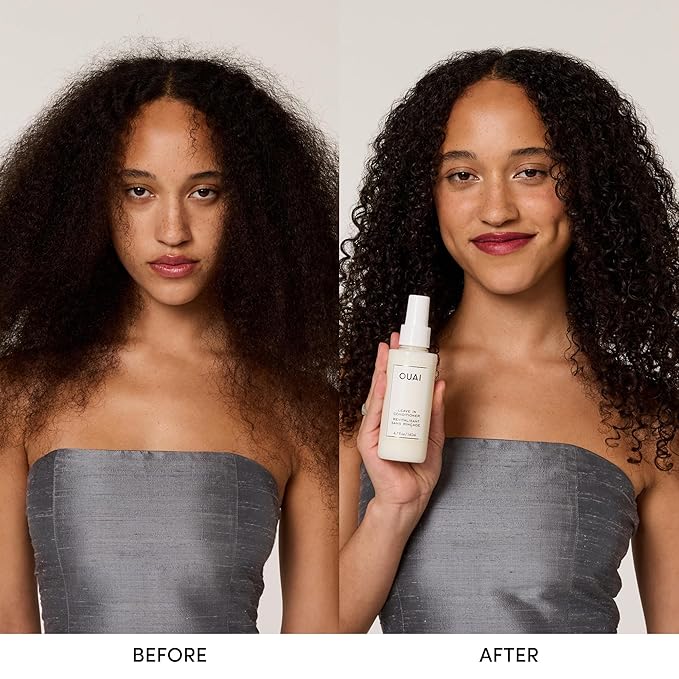 OUAI Leave In Conditioner & Heat Protectant Spray - Prime Hair for Style, Smooth Flyaways, Add Shine and Use as Detangling Spray - No Parabens, Sulfates or Phthalates (1.5 oz)-Velvo Beauty