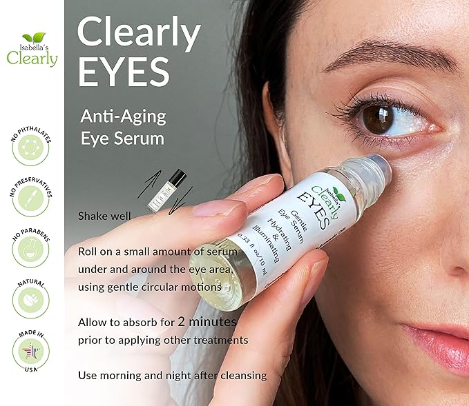 EYES, Natural Anti Aging Eye Serum | Hydrating and Firming Instant Treatment for Tired Puffy Eyes, Dark Circles, Swollen Eyelid, Eye Bags with Cucumber and Avocado | Made in USA-Velvo Beauty