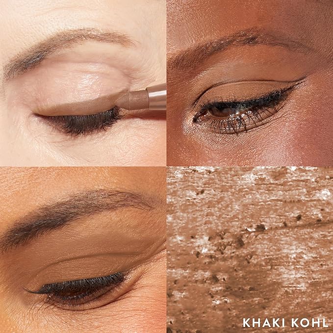 LAURA GELLER NEW YORK Kajal Longwear Kohl Eyeliner Pencil - Khaki Kohl - Caffeine and Vitamin E - Smooth & Blendable Liner - Built-In Sharpener-Velvo Beauty