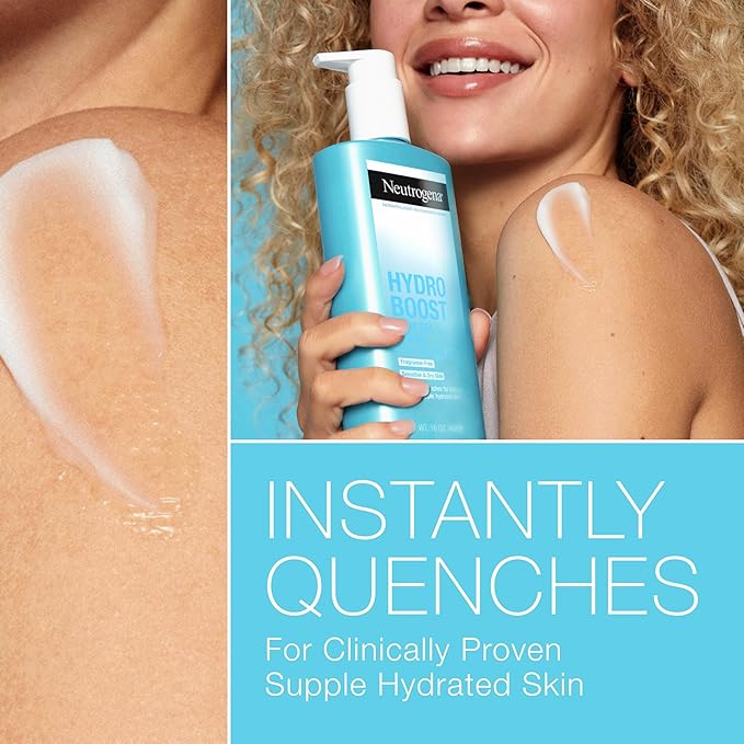 Neutrogena Hydro Boost Body Moisturizing Gel Cream with Hyaluronic Acid, Non-Greasy & Fast Absorbing, Lightweight Hydrating Body Lotion for Normal to Dry Skin, Fragrance-Free, 16 oz-Velvo Beauty