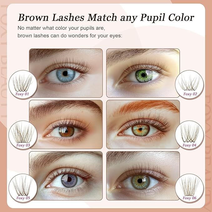 Lash Clusters - Dark Brown Lashes 360PCS Natural Wispy Fluffy Eyelash Clusters 8-16 MM Eyelash Extensions D Curl Faux Mink Lash Extensions DIY at Home-Velvo Beauty