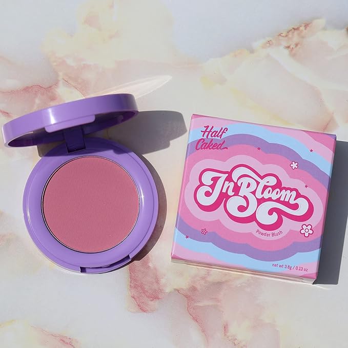 Half Caked In Bloom Powder Blush | vegan & cruelty-free, fragrance-free, highly pigmented, primer-infused | 3.8g (Bunny)-Velvo Beauty