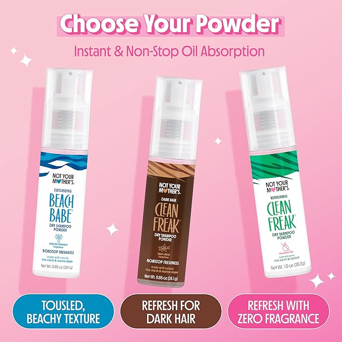 Not Your Mother's Beach Babe Texturizing Dry Shampoo Powder (2-Pack) - .85 oz Each - Instantly Absorbs Oil and Adds Soft, Touchable Texture for All Hair Types-Velvo Beauty