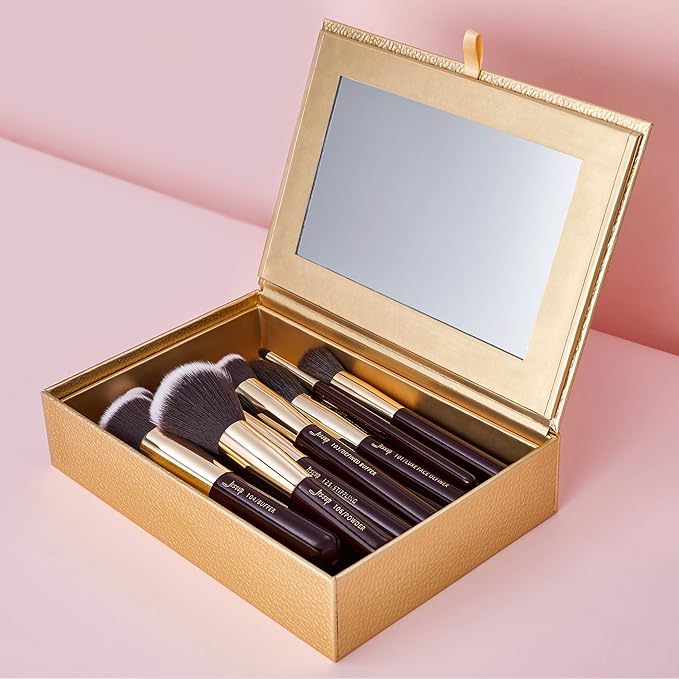 Jessup Makeup Brushes Set Professional Makeup Brush Eyeshadow Blending Powder Foundation Blusher Concealer 25pcs with Cosmetics Storage Box, Zinfandel T285-Velvo Beauty