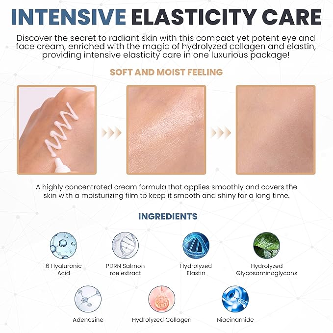 Collabeau Eye and Face Cream Special Set, Intensive Elasticity Care, Hydrolyzed Collagen, Elastin, Hyaluronic Acid, Soft and Supple Skin, Wrinkle Care, Mediheal Skincare (25ml x 4ea)-Velvo Beauty