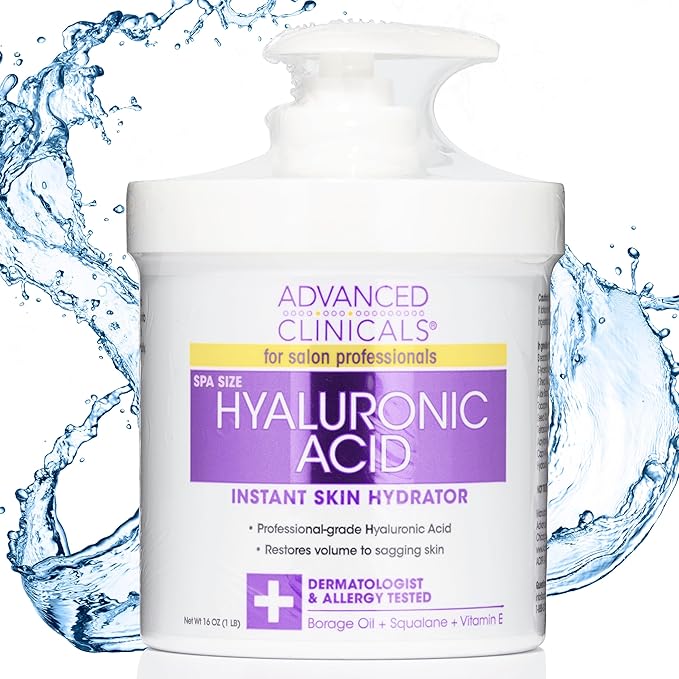 Advanced Clinicals Hyaluronic Acid Body Lotion & Face Moisturizer W/Vitamin E | Hydrating Firming Lotion Minimizes Look Of Wrinkles, Stretch Marks, & Crepey & Dry Skin | Skin Care Products, 16 Oz-Velvo Beauty