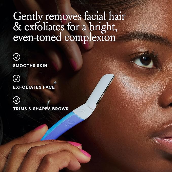 Billie - Dermaplane Starter Kit - Reusable Handle + 3 Refill Blades - Remove Facial Hair + Perfectly Shape Brows - Dermatologist-Approved - WaterPark-Velvo Beauty